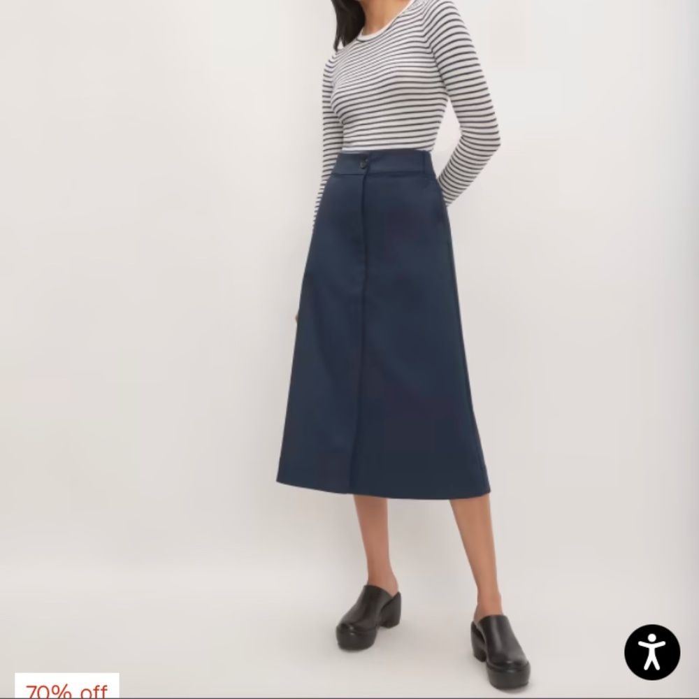 NWT Everlane Structured A-line Skirt Navy sz 10